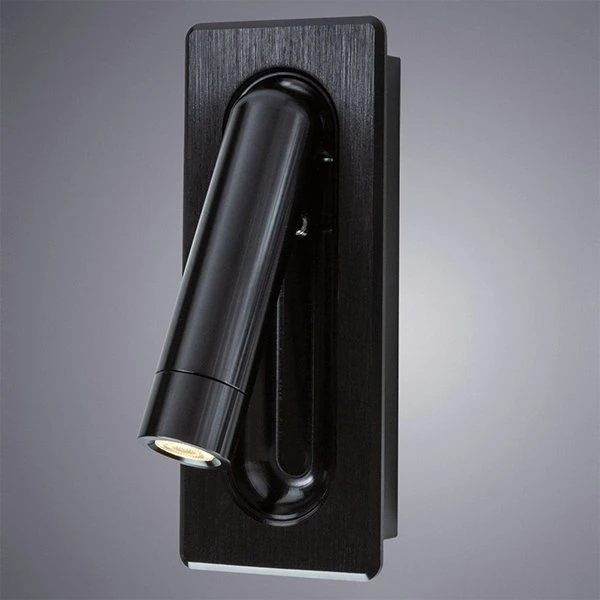 Бра Arte Lamp Adhil A8236AP-1BK, арматура черная, плафон металл черный, 7х4 см - фото 1