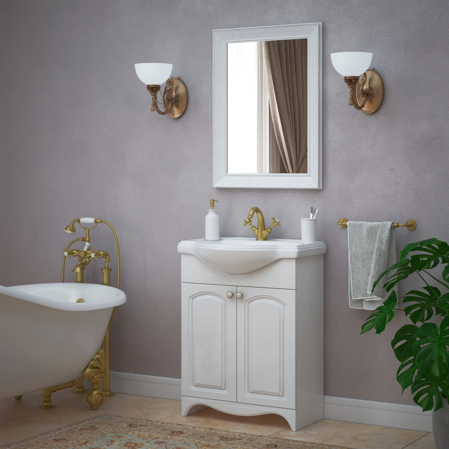 Мебель для ванной Corozo Шарлотт 65, цвет белый