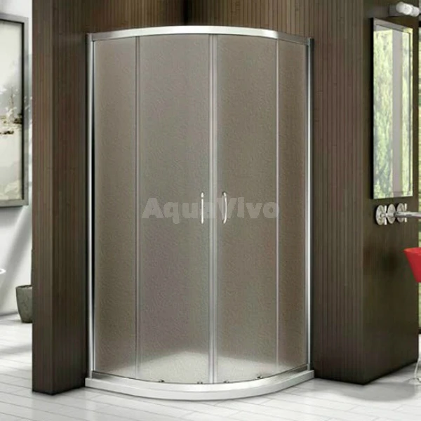 Душевой уголок Good Door Latte R-100-G-WE 100х100, стекло грейп, профиль белый - фото 1