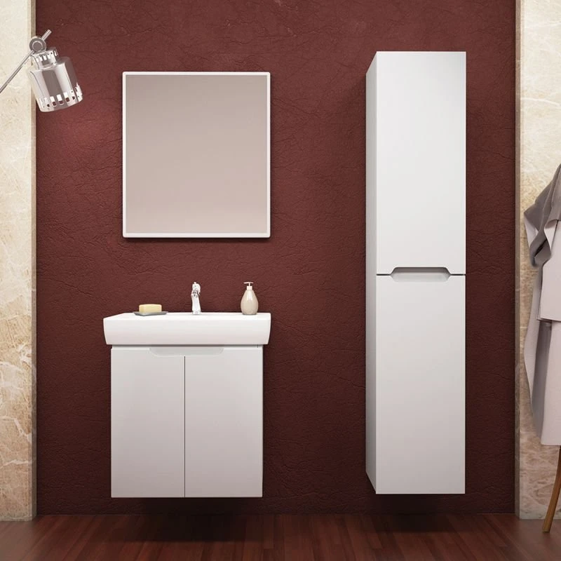 Мебель для ванной Dreja Mini 60, c 2 дверцами, цвет белый глянец