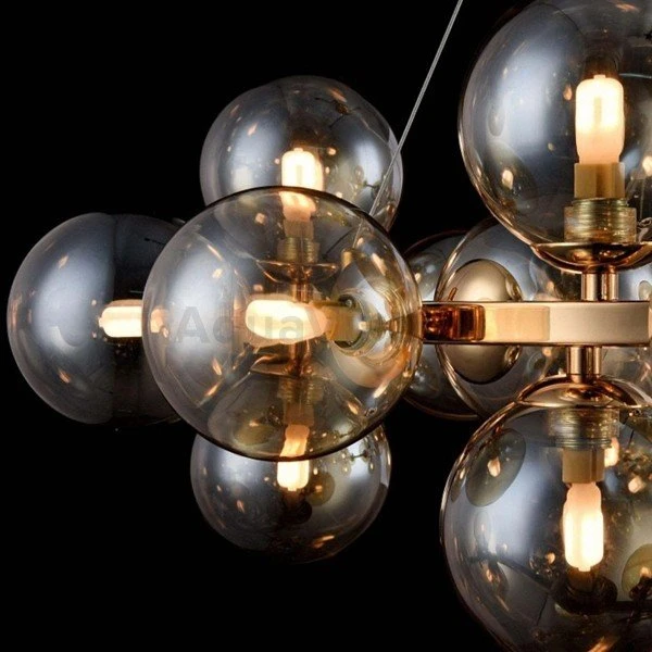 Подвесной светильник Maytoni Dallas MOD545PL-24G, арматура золото, плафоны стекло янтарное, 65х65 см