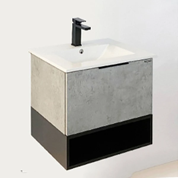 Мебель для ванной Comforty Франкфурт 60 с раковиной Comforty 60e, цвет бетон светлый - фото 1