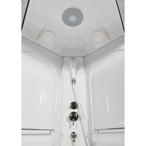 Душевая кабина Deto L690 90x90, стекло прозрачное, профиль хром матовый, с гидромассажем, с крышей - фото 1