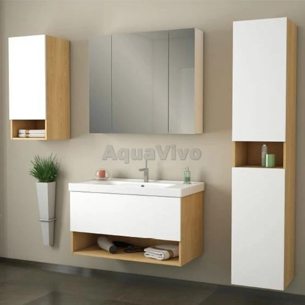 Мебель для ванной Dreja Perfecto 70, цвет дуб/белый лак