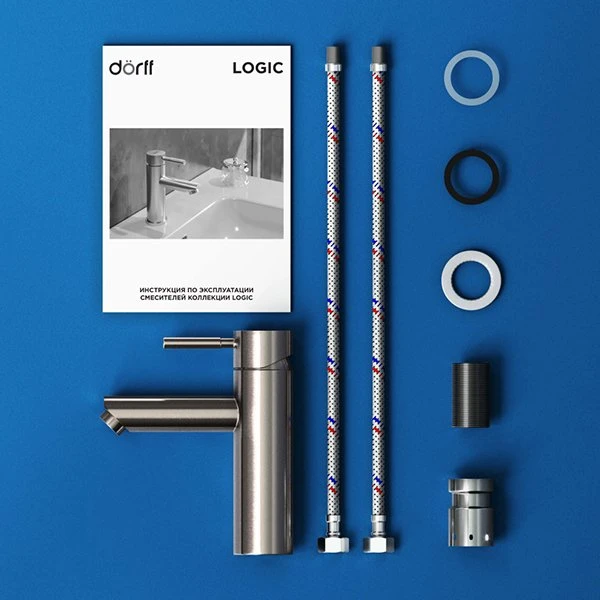 Смеситель Dorff Logic D3002100SS для раковины, нержавеющая сталь - фото 1