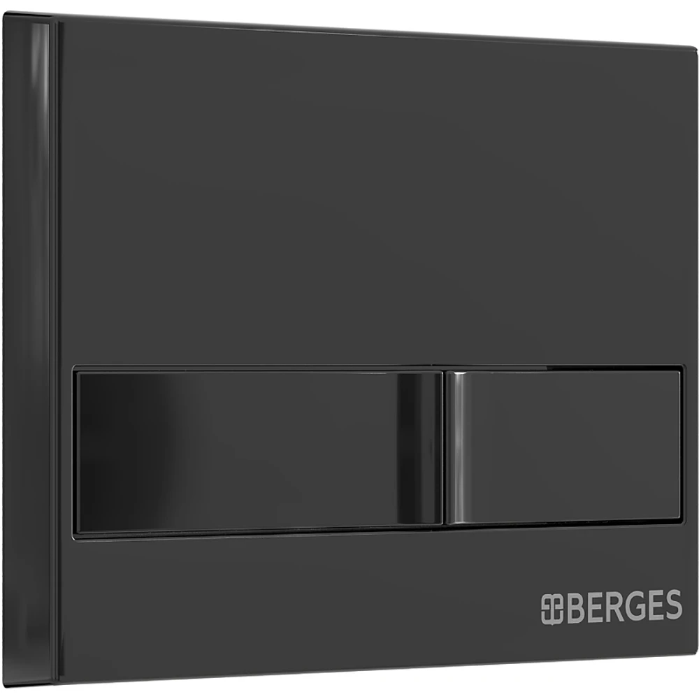 Кнопка смыва Berges Novum L6 040016 для унитаза, цвет черный глянец - фото 1