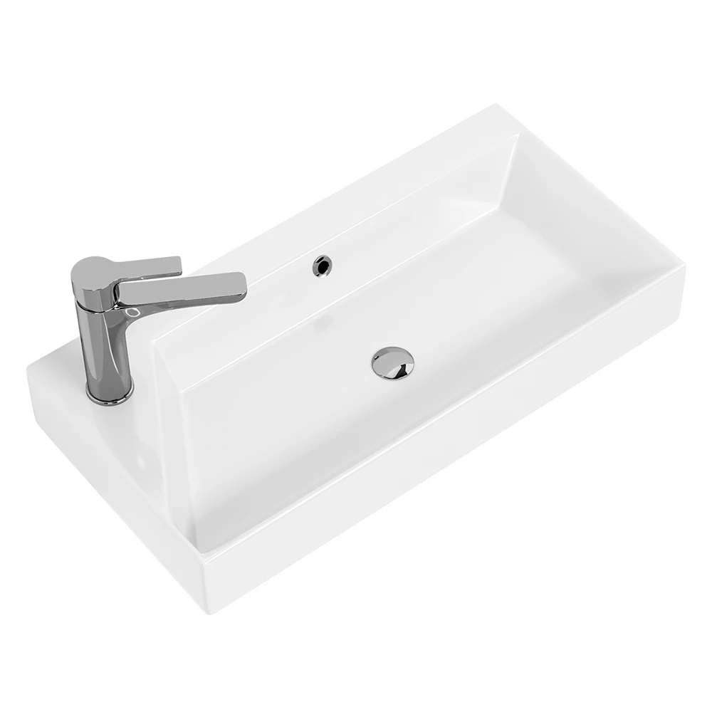 Мебель для ванной Dreja Slim 65, с 2 ящиками, цвет белый глянец / бетон