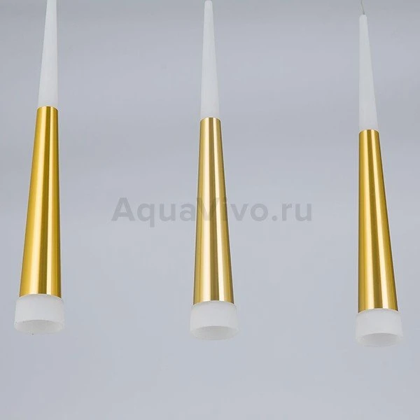 Подвесной светильник Citilux Вегас CL227052, арматура золото, плафоны полимер белый / золото, 93х10 см