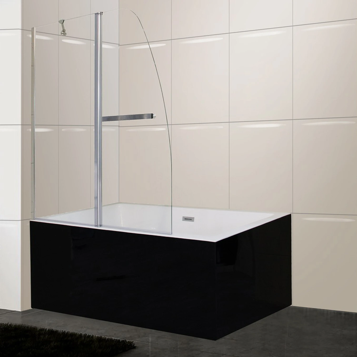 Шторка на ванну Parly F03 120, с полотенцедержателем, стекло прозрачное, профиль хром