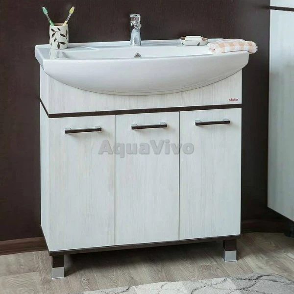 Мебель для ванной Sanflor Толедо 85, цвет Венге/Северное дерево светлое