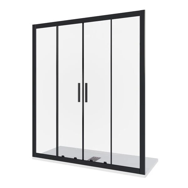 Душевая дверь Good Door Cofe WTW-TD-150-C-B 150x190, стекло прозрачное, профиль черный