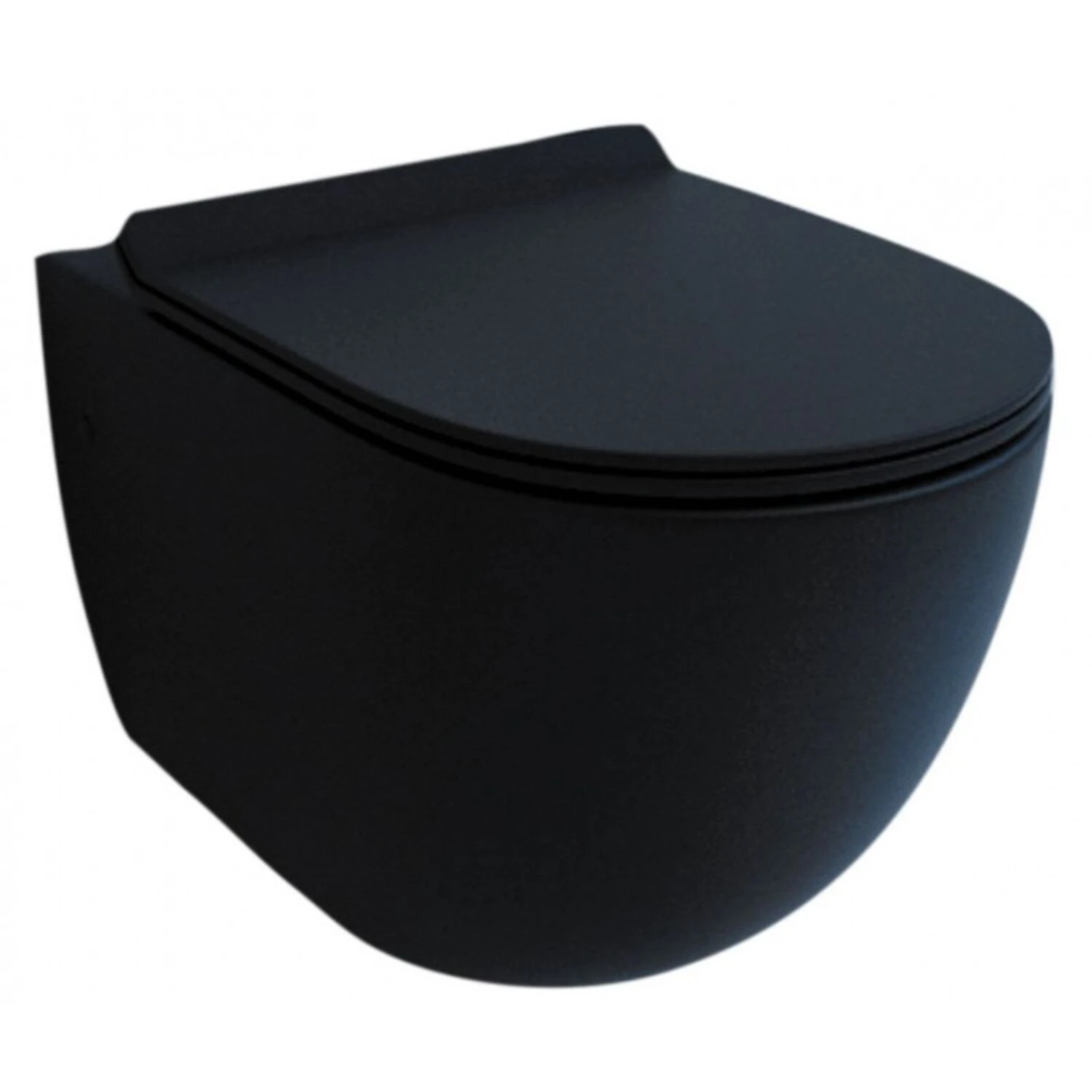 Унитаз Esbano Fortex Matt Black подвесной, безободковый, с сиденьем микролифт, цвет черный матовый