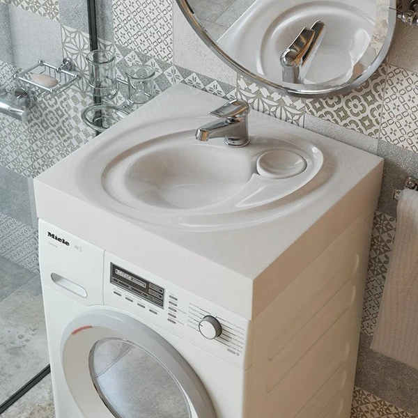 Раковина Stella Polar Пальмира 60x55 для установки над стиральной машиной, цвет белый