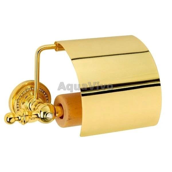 Держатель туалетной бумаги Boheme Imperiale 10401 с крышкой, цвет золото