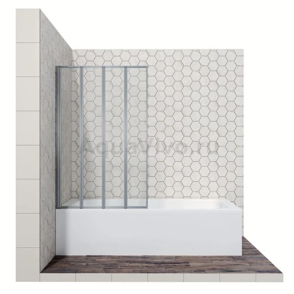 Шторка на ванну Ambassador Bath Screens 16041111 L 100x140, левая, стекло прозрачное, профиль хром