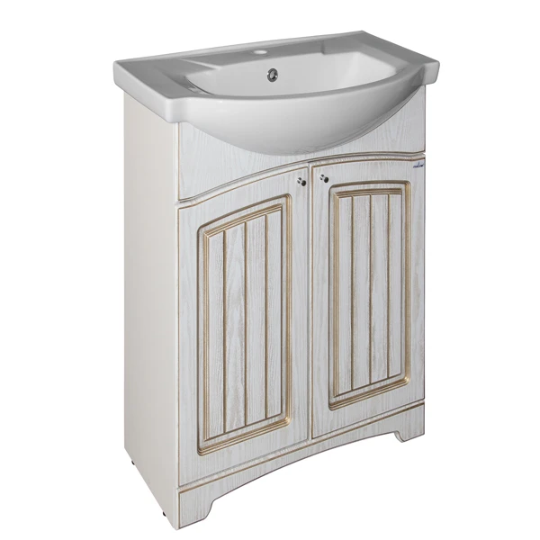 Мебель для ванной Mixline Крит 55, цвет белый с золотой патиной