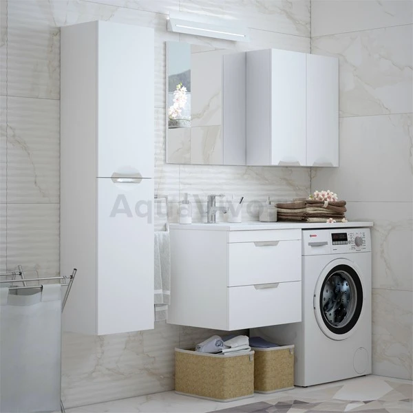Мебель для ванной Corozo Алиот 120 подвесная, с тумбой 56 см, цвет белый