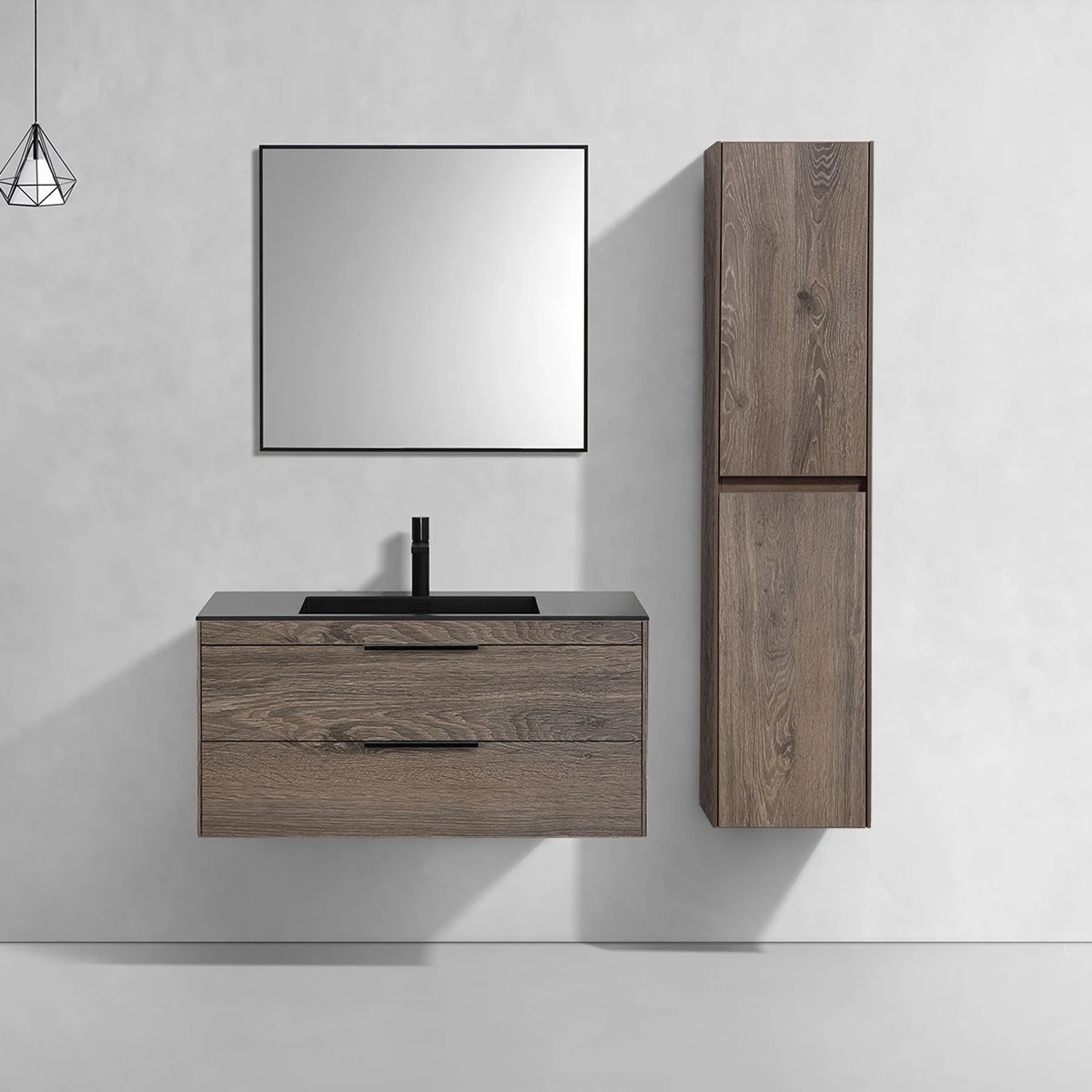 Мебель для ванной Vincea Chiara 100, с 2 ящиками, цвет темный дуб - фото 1