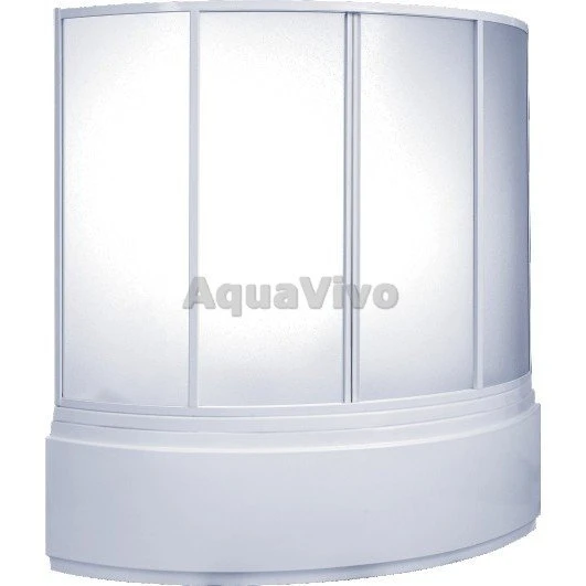 Шторка на ванну Бас Лагуна 170x145, пластик, 4 створки - фото 1