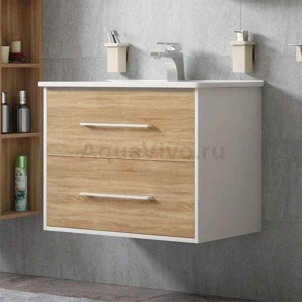 Мебель для ванной Corozo Гольф 65, цвет белый / дуб сонома