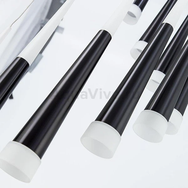 Подвесной светильник Citilux Вегас CL227141, арматура черная, плафоны полимер белый / черный, 45х45 см