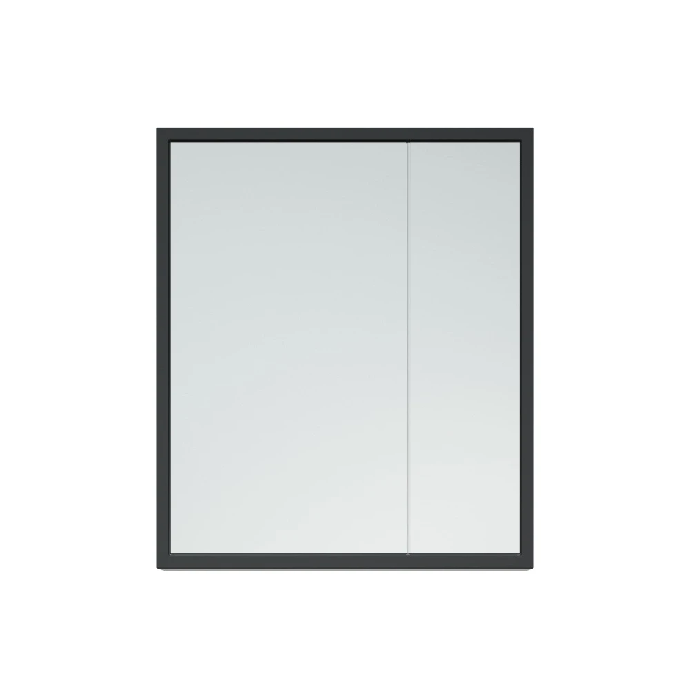 Шкаф-зеркало Corozo Айрон 70, цвет белый / черный