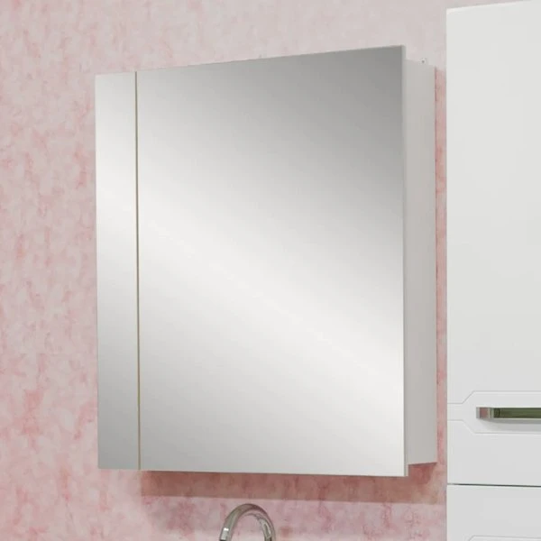 Шкаф-зеркало Sanflor Анкона 70, правый, цвет белый