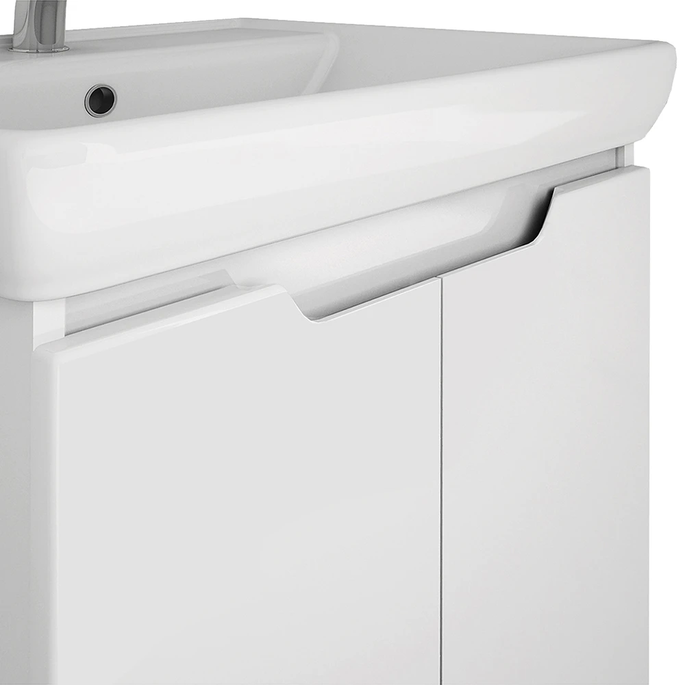 Мебель для ванной Dreja Q Plus D 60, 2 дверцы, цвет белый глянец