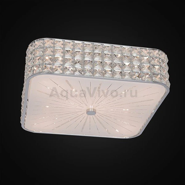 Потолочный светильник Citilux Портал CL324261, арматура хром, плафон стекло / хрусталь прозрачный, 41х41 см - фото 1