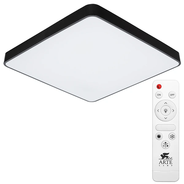 Потолочный светильник Arte Lamp Scena A2669PL-1BK, арматура черная, плафон пластик белый, 60х60 см