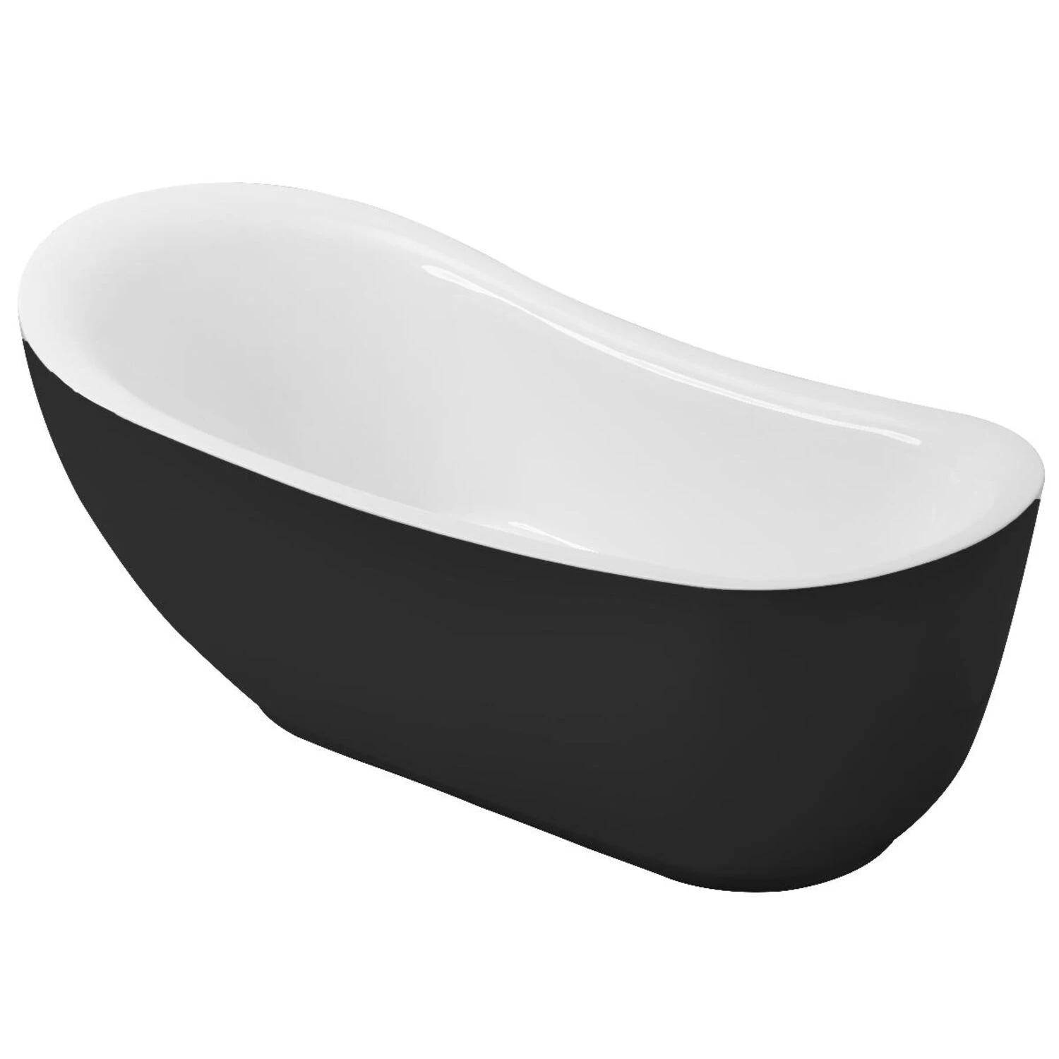 Ванна Grossman Style GR-2303M BLACK 180x89 акриловая, цвет белый / черный матовый