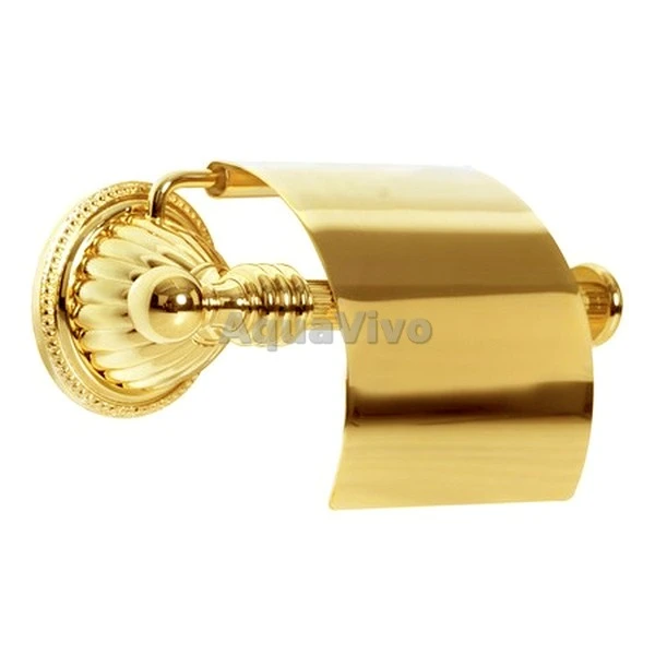 Держатель туалетной бумаги Boheme Hermitage 10350 с крышкой, цвет золото
