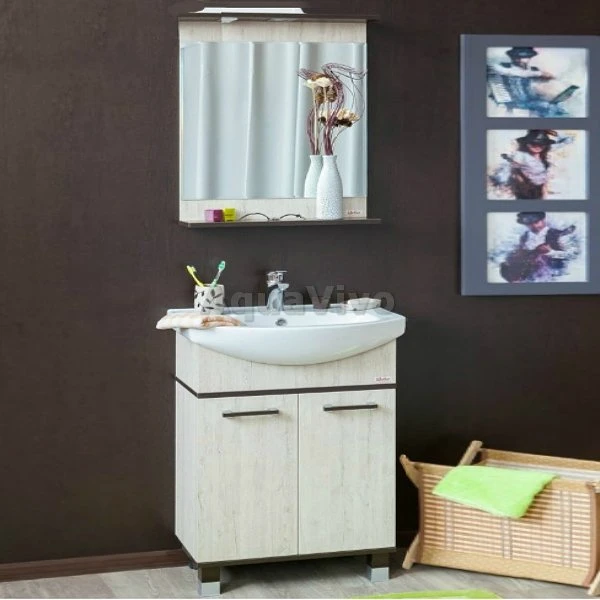 Мебель для ванной Sanflor Толедо 75, цвет Венге/Орегон