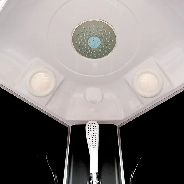 Душевая кабина Deto L 801 Black 100x100, стекло матовое с узором, профиль хром глянцевый - фото 1