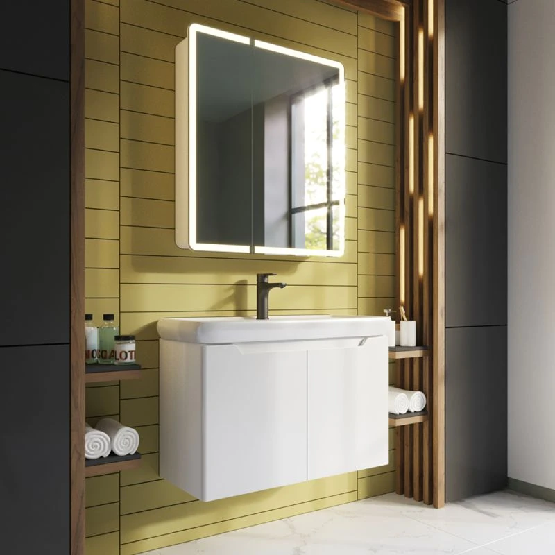Мебель для ванной Dreja Q Plus D 70, 2 дверцы, цвет белый глянец