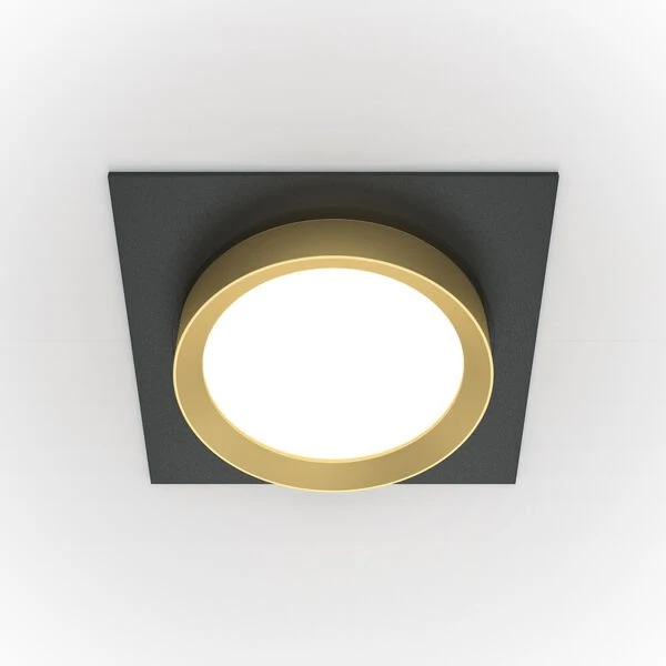 Точечный светильник Maytoni Technicali Hoop DL086-GX53-SQ-BG, арматура черная с золотом