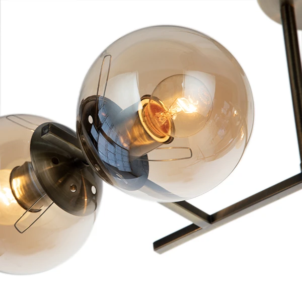 Подвесная люстра Arte Lamp Ornella A4059PL-4AB, арматура бронза, плафоны стекло янтарное, 66х30 см