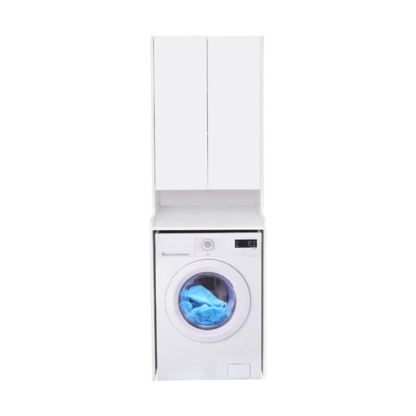 Шкаф-пенал Акватон Лондри 60 над стиральной машиной, цвет белый глянец