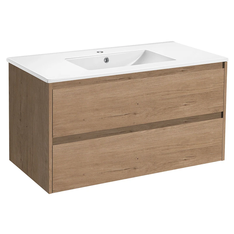 Мебель для ванной Vincea Gio 100, с 2 ящиками, цвет натуральный дуб - фото 1