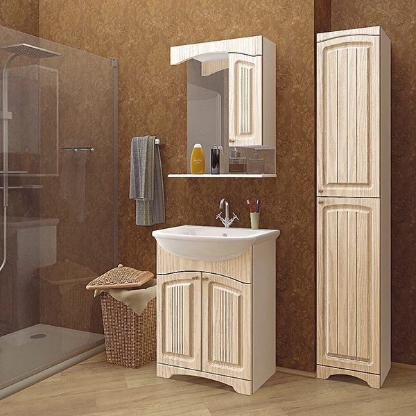 Мебель для ванной Mixline Крит 55, цвет белый с золотой патиной