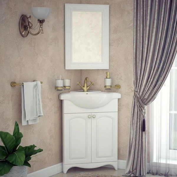 Шкаф-зеркало Corozo Классика 65, угловой, цвет белый