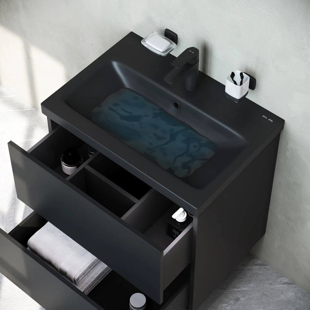 Мебель для ванной AM.PM Gem 60 подвесная, цвет черный матовый