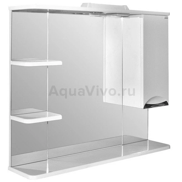 Шкаф-зеркало Mixline Этьен 90x70, правый, с подсветкой, цвет белый