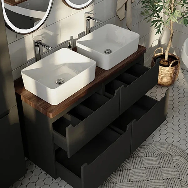 Мебель для ванной Jorno Wood 120, цвет серый