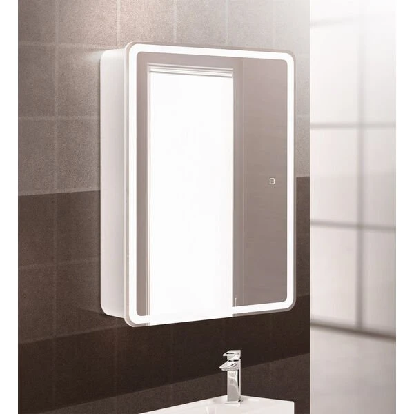 Шкаф-зеркало BelBagno Marino SPC-MAR-600/800-1A-LED-TCH 60x80, с подсветкой и сенсорным выключателем, цвет белый - фото 1