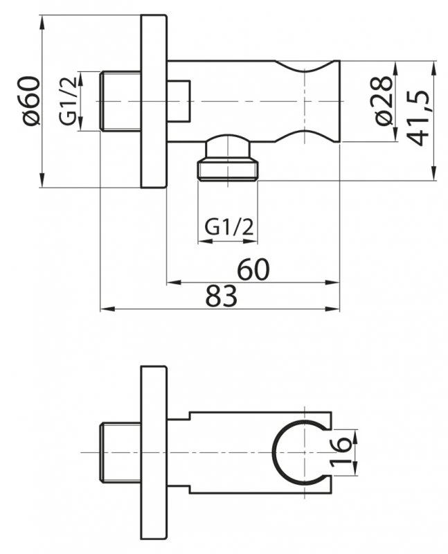 Подключение шланга Cezares CZR-AI13-01 с держателем для душа(3 цвета)