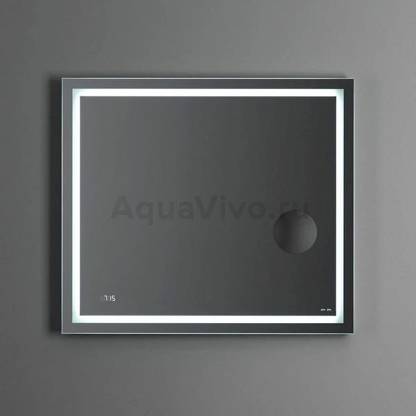 Зеркало AM.PM Gem 80x70, с подсветкой, часами и косметическим зеркалом - фото 1
