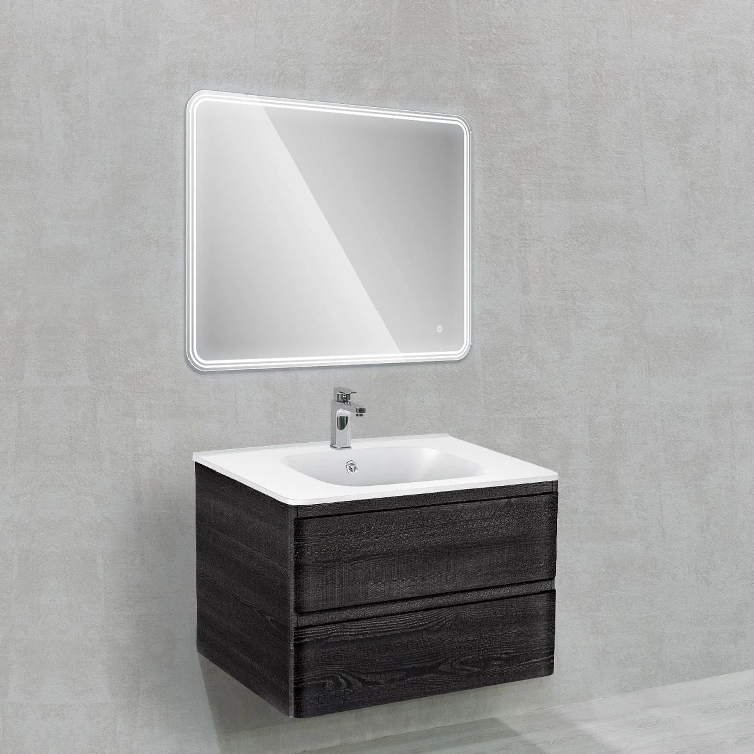 Мебель для ванной Vincea Vico 80, с 2 ящиками, цвет карбон