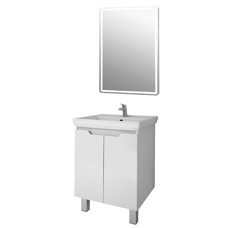Мебель для ванной Dreja Q Plus D 55, 2 дверцы, цвет белый глянец