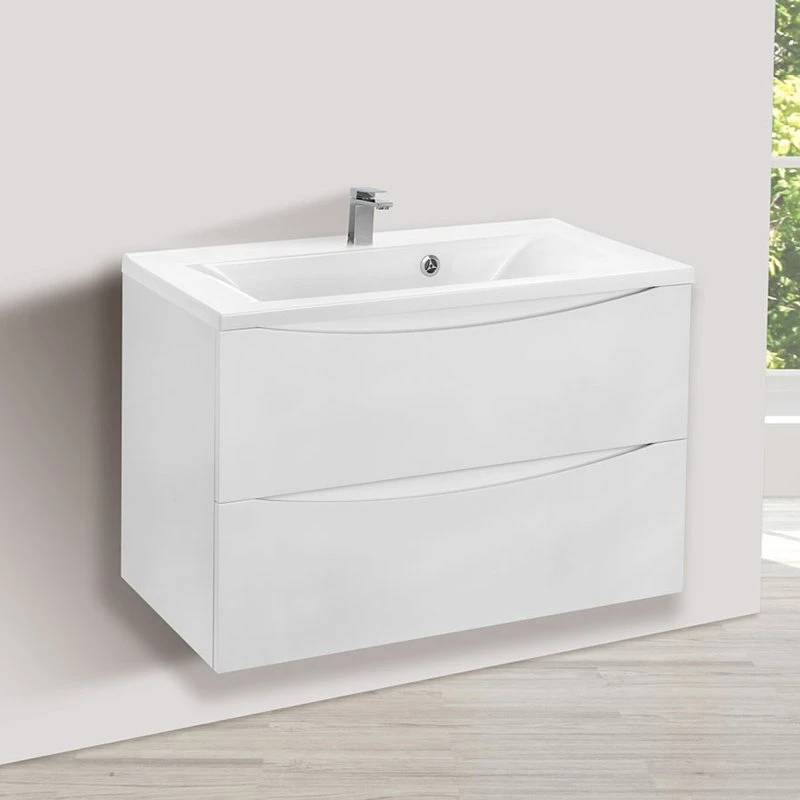 Мебель для ванной Vincea Mia 75, под раковину из искусственного камня, цвет белый глянец - фото 1